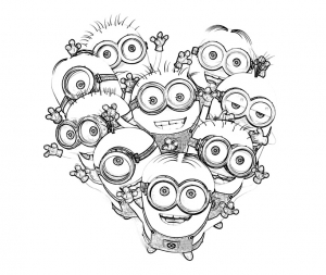 Dessin de Minions gratuit à imprimer et colorier