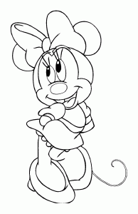 Joli coloriage simple de Minnie