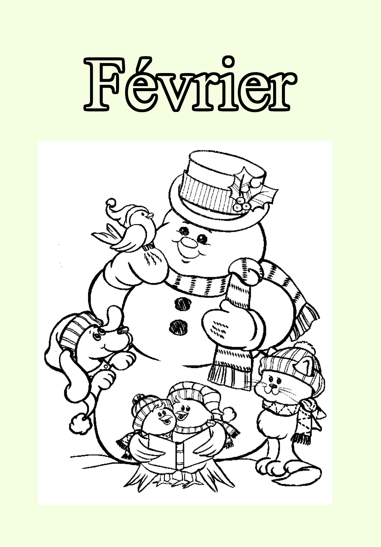 02 fevrier (Coloriage de Mois de l’année à imprimer pour enfants)