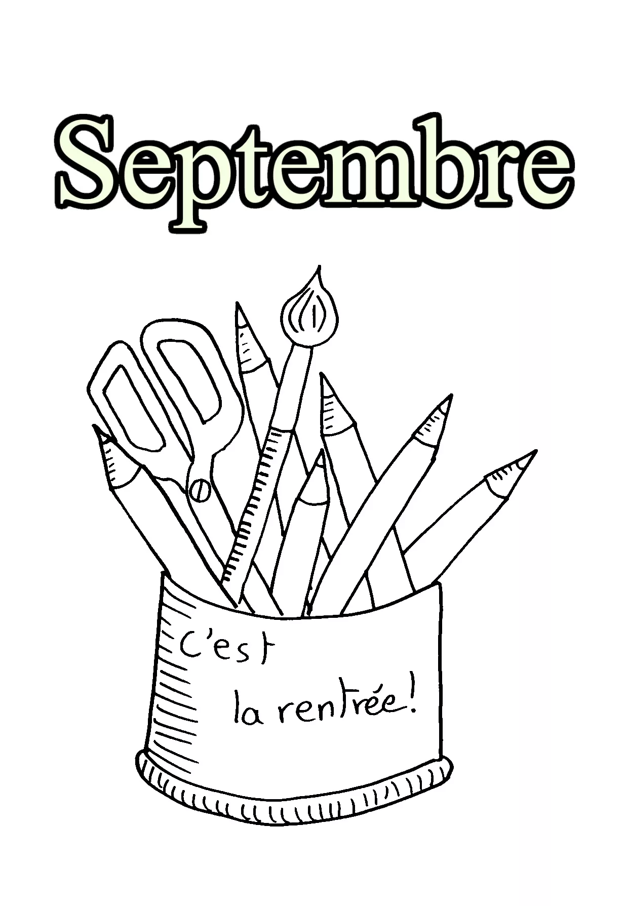 09 septembre (Coloriage de Mois de l’année à imprimer pour enfants)