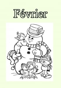 02-fevrier (Coloriage de Mois de l'année)