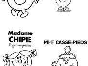 Coloriages Monsieur Madame faciles pour enfants