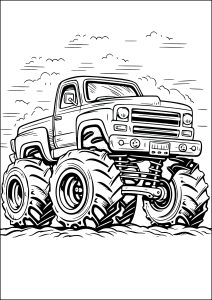 Énorme Monster Truck à colorier