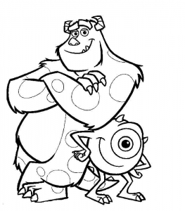 Les deux monstres complices (Coloriage de Monstres & Cie)