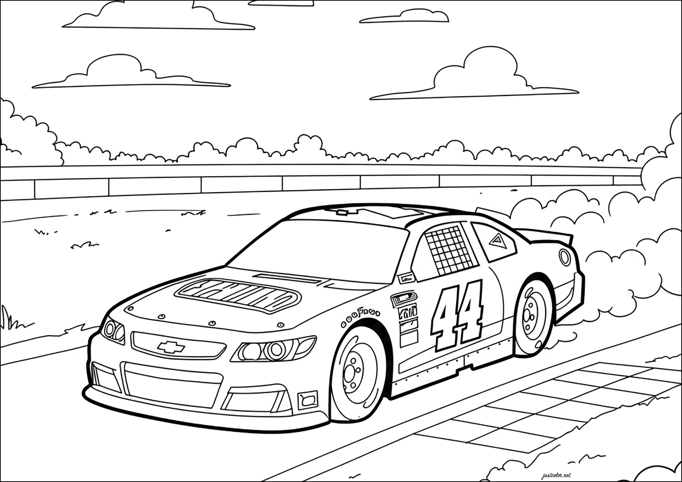 Voiture Nascar à colorier