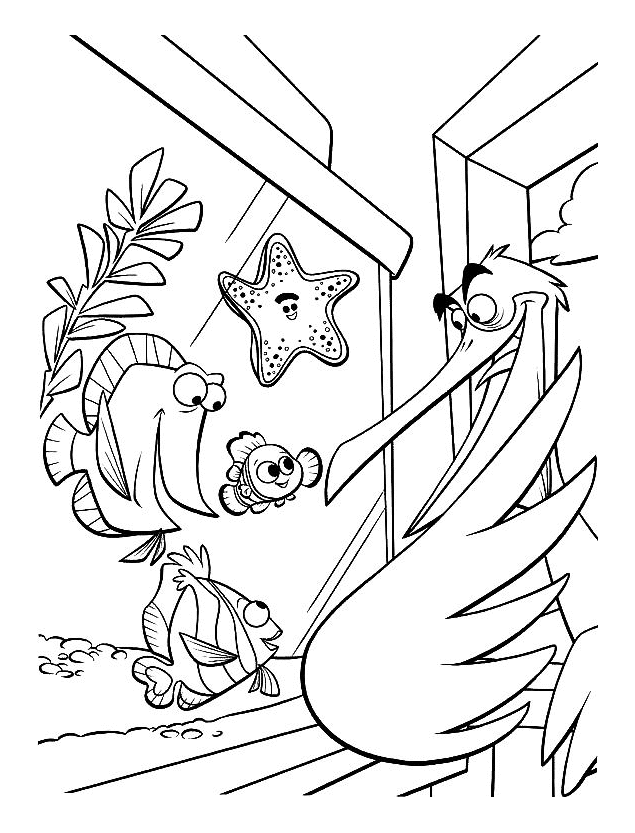 Coloriage Nemo avec la Cigogne