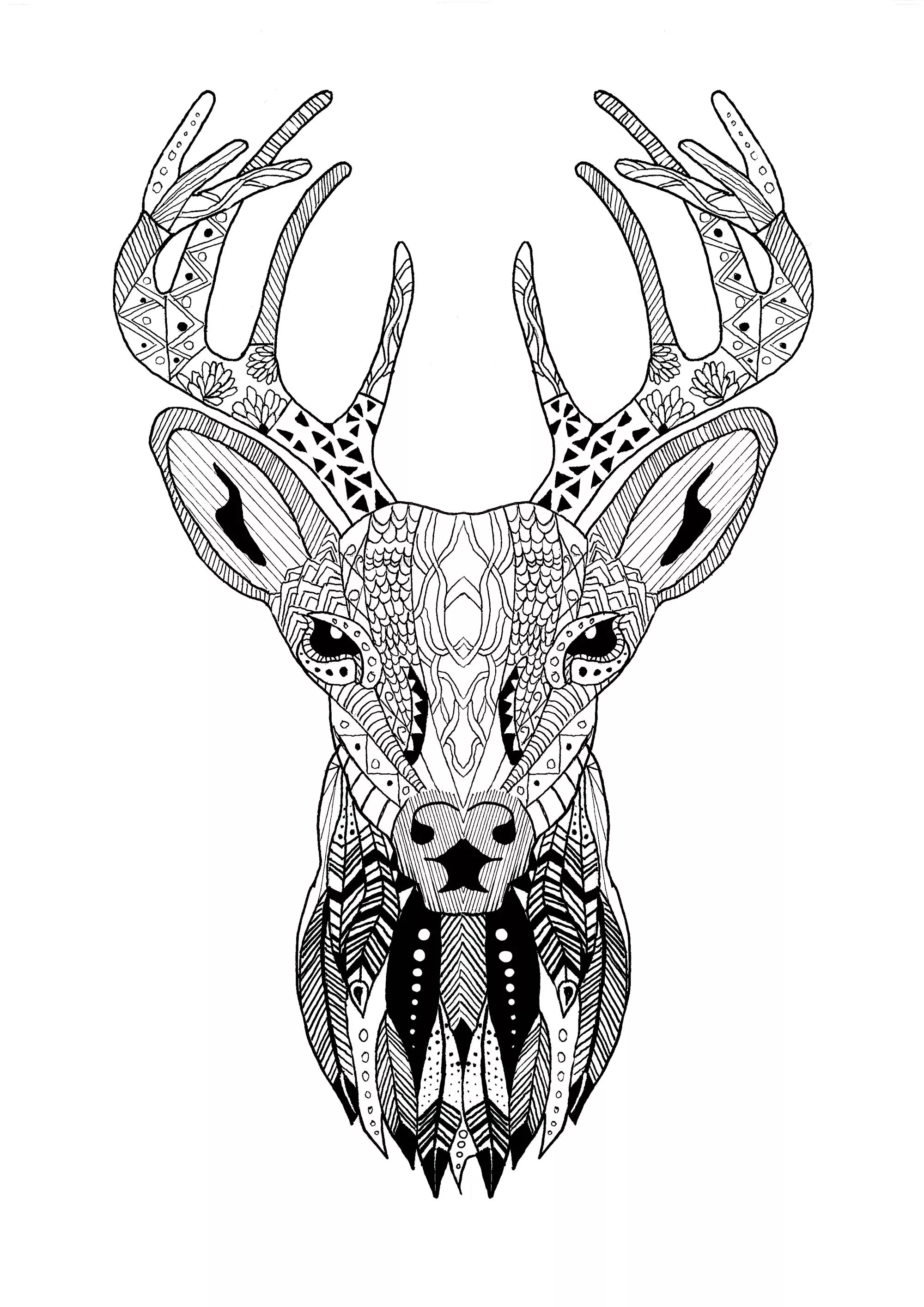 Renne de Noël incroyable (Coloriage à imprimer pour enfants)
