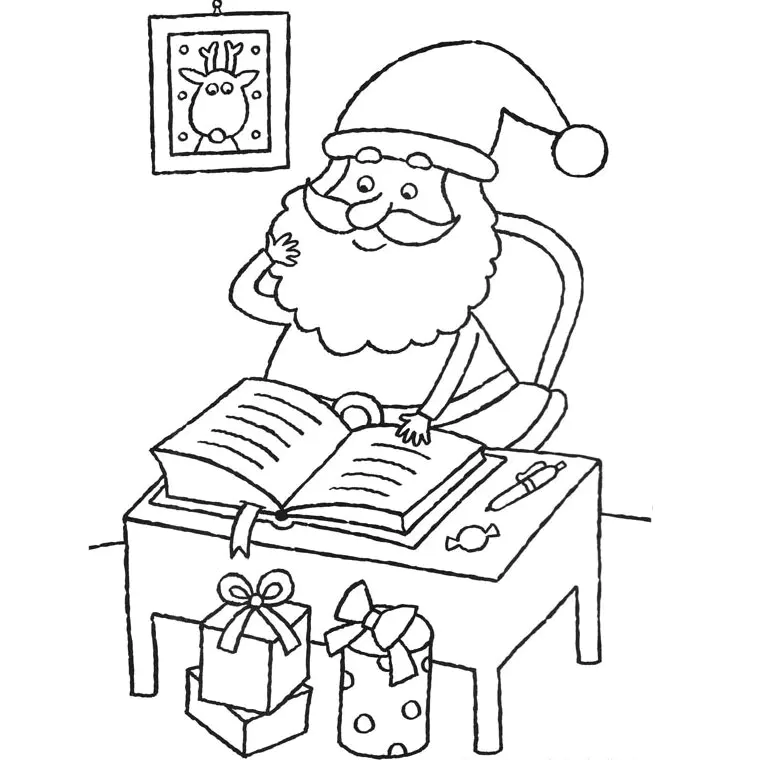 Père Noël gentil (Coloriage à imprimer pour enfants)