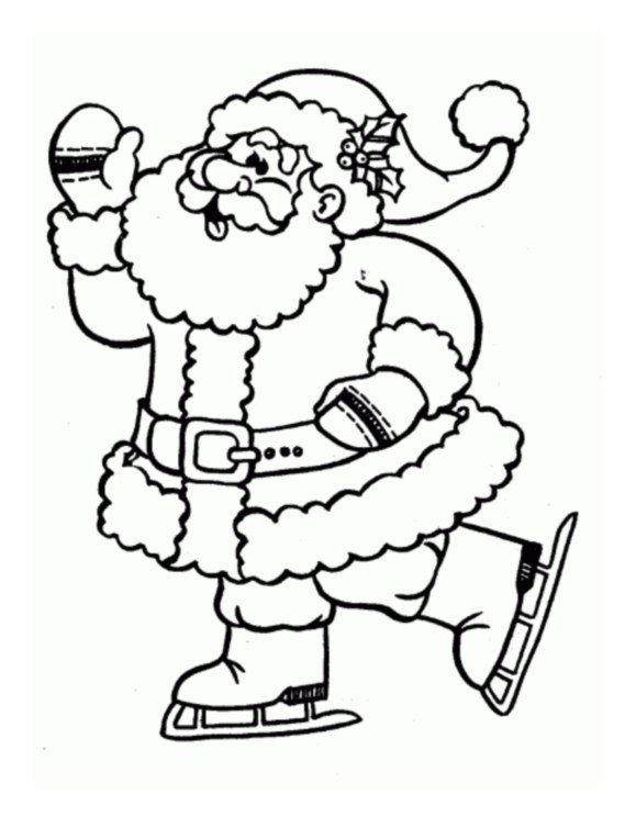 Joli dessin du Père Noel à colorier