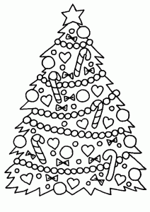 Coloriage de Sapin de Noël à imprimer pour enfants