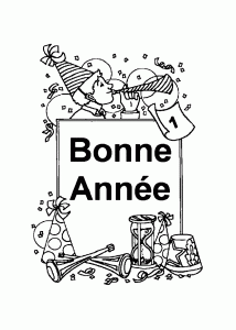 Coloriage de Nouvel An   Bonne année pour enfants