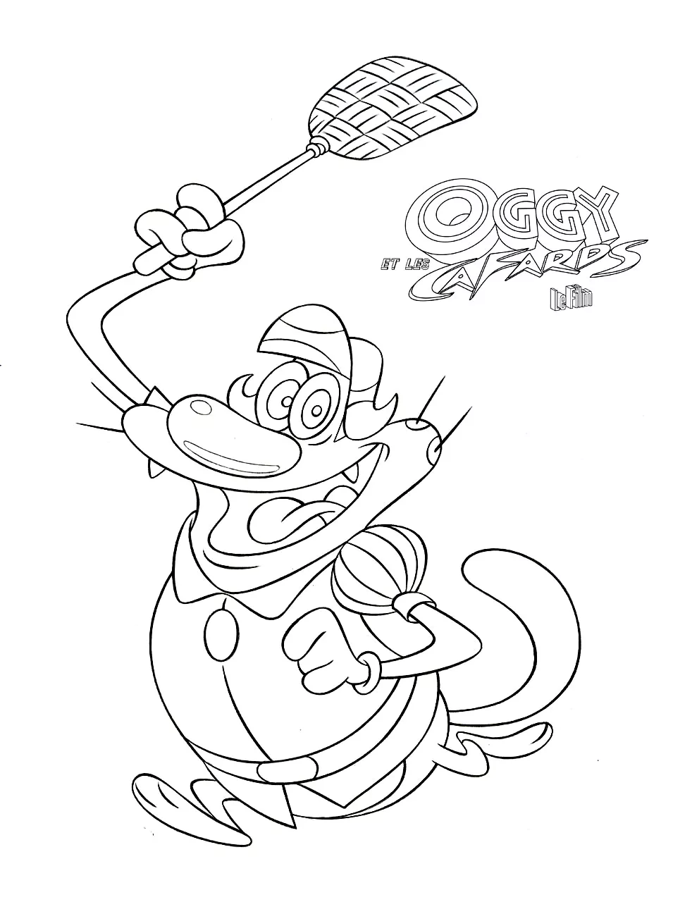 Oggy et les cafards - 16 (Coloriage à imprimer pour enfants)