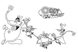 Coloriage oggy et les cafards 3