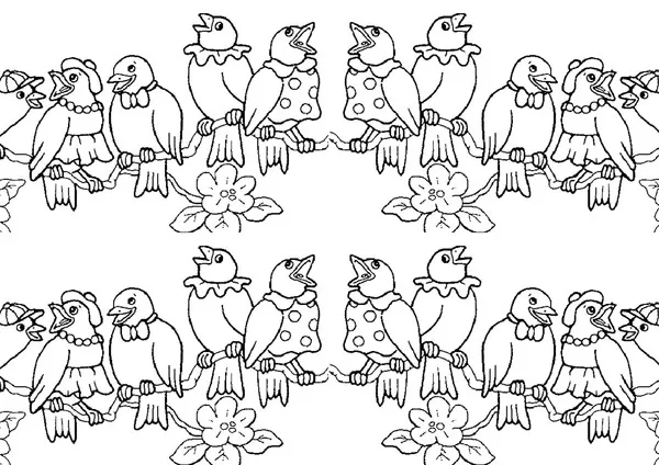 Oiseaux (Coloriage à imprimer pour enfants)