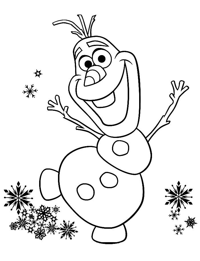 Coloriage d'Olaf de La reine des neiges