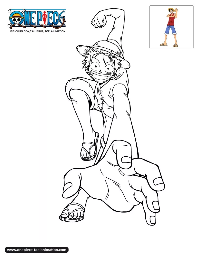 Monkey D. Luffy à colorier (One Piece)