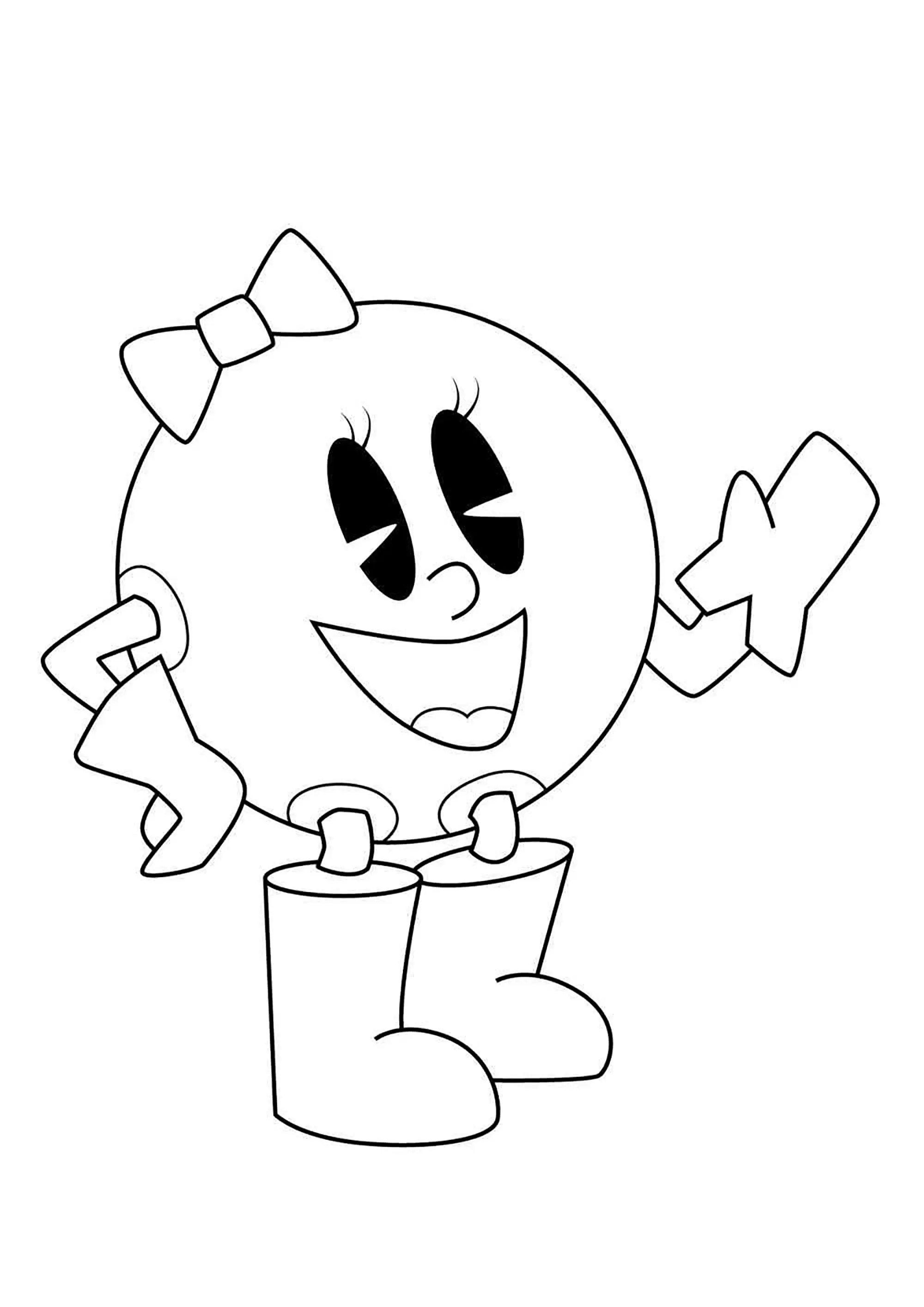 Pac Man fille (Coloriage à imprimer pour enfants)