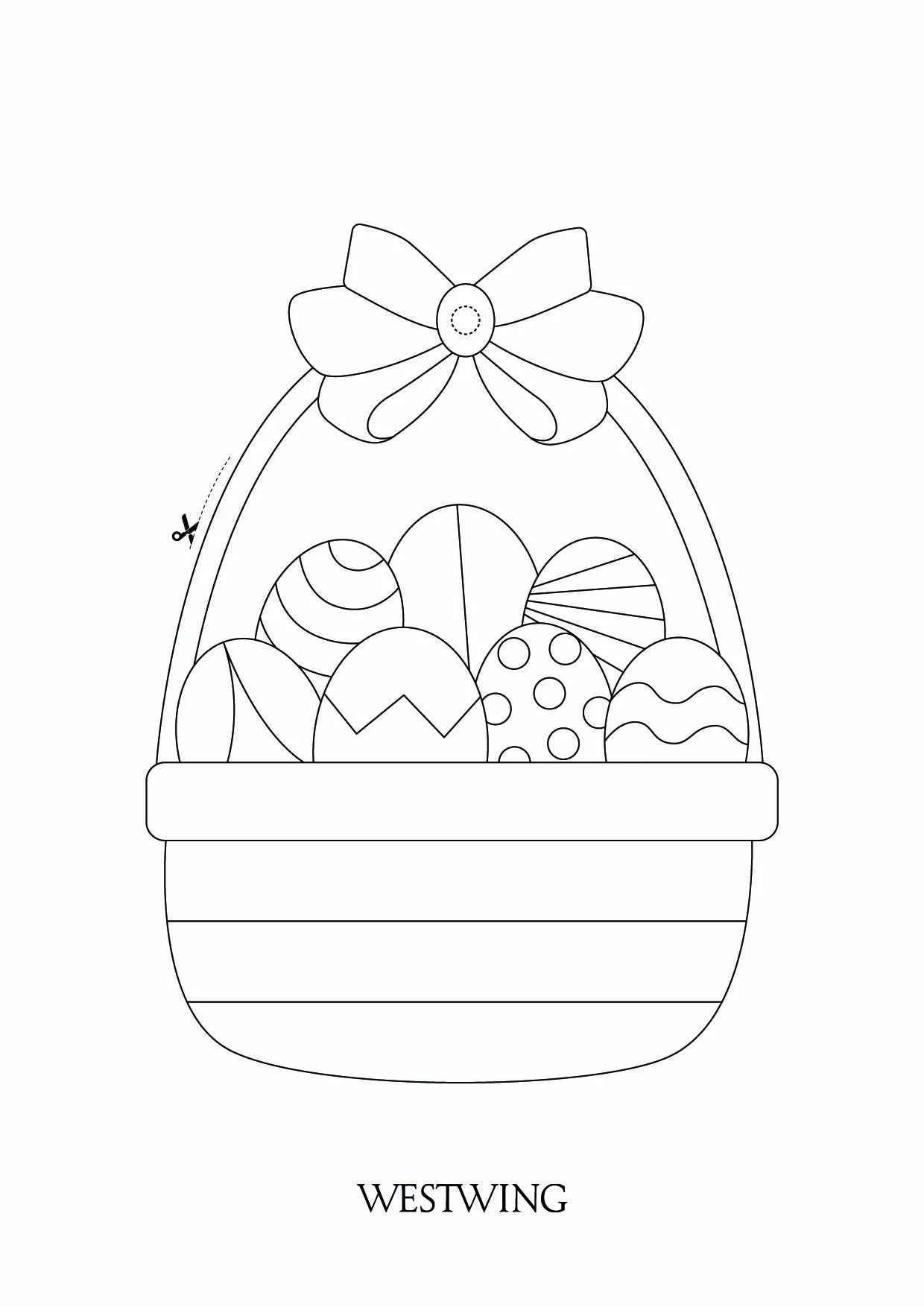 Dessin de Pâques gratuit à imprimer et colorier (Pâques (Oeufs de Pâques, Lapins, Cloches…))