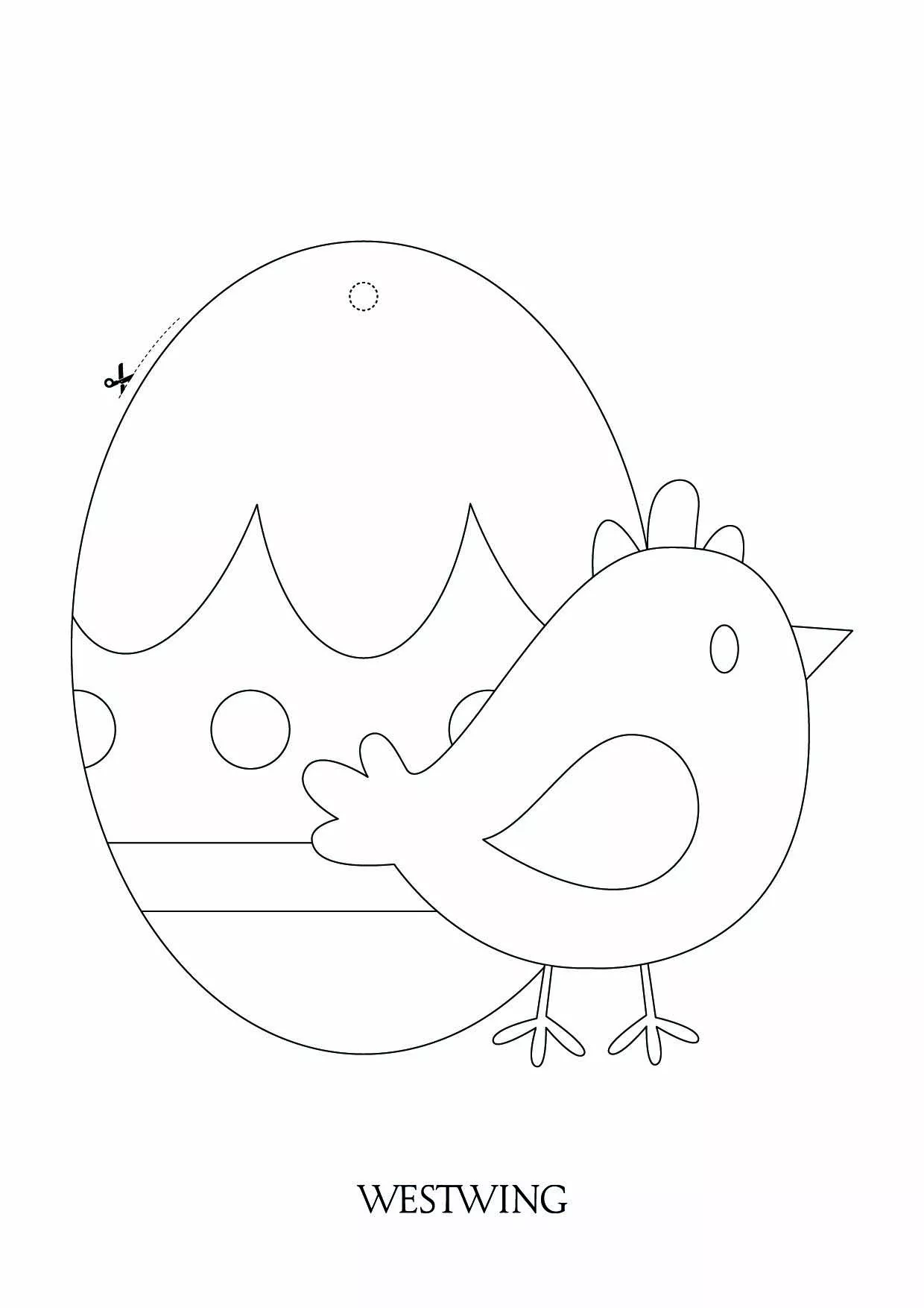 Dessin de Pâques gratuit à télécharger et colorier (Pâques (Oeufs de Pâques, Lapins, Cloches…))
