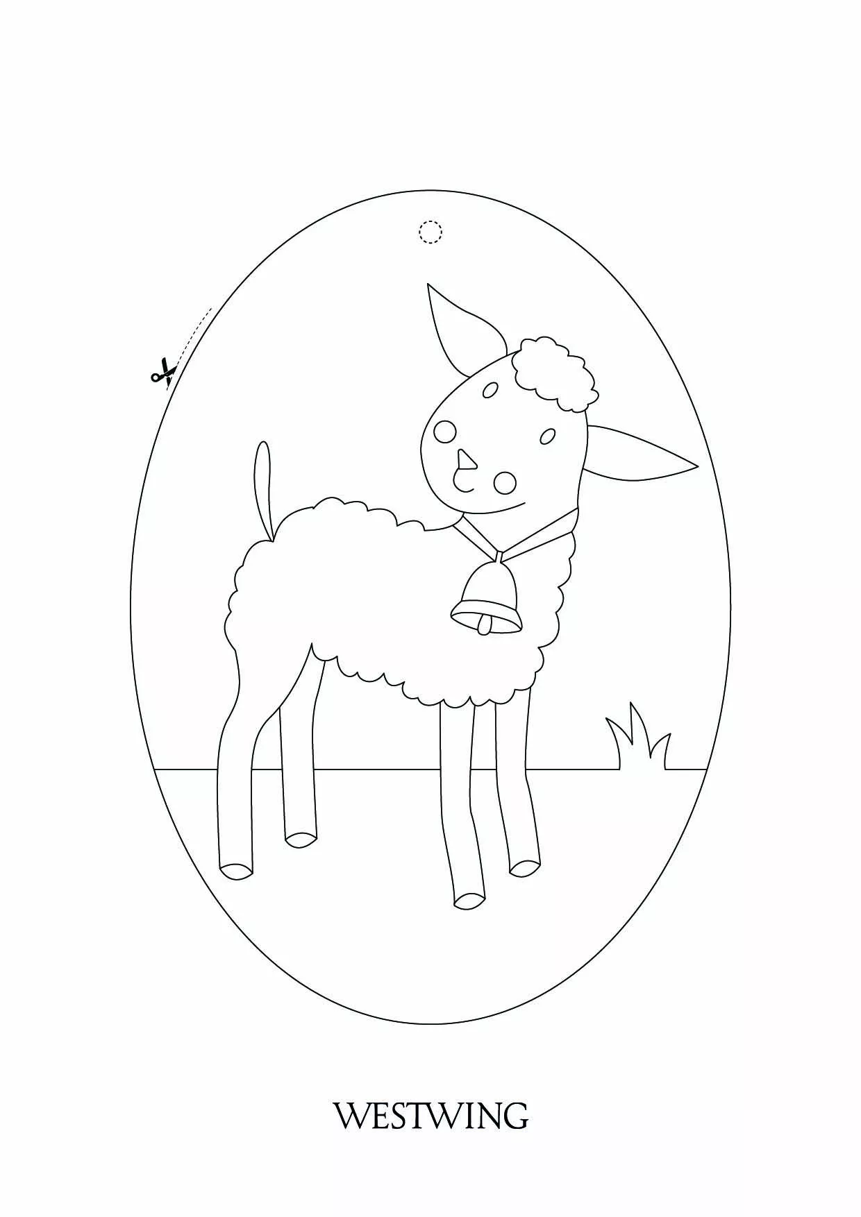Coloriage de Pâques à imprimer gratuitement (Pâques (Oeufs de Pâques, Lapins, Cloches…))