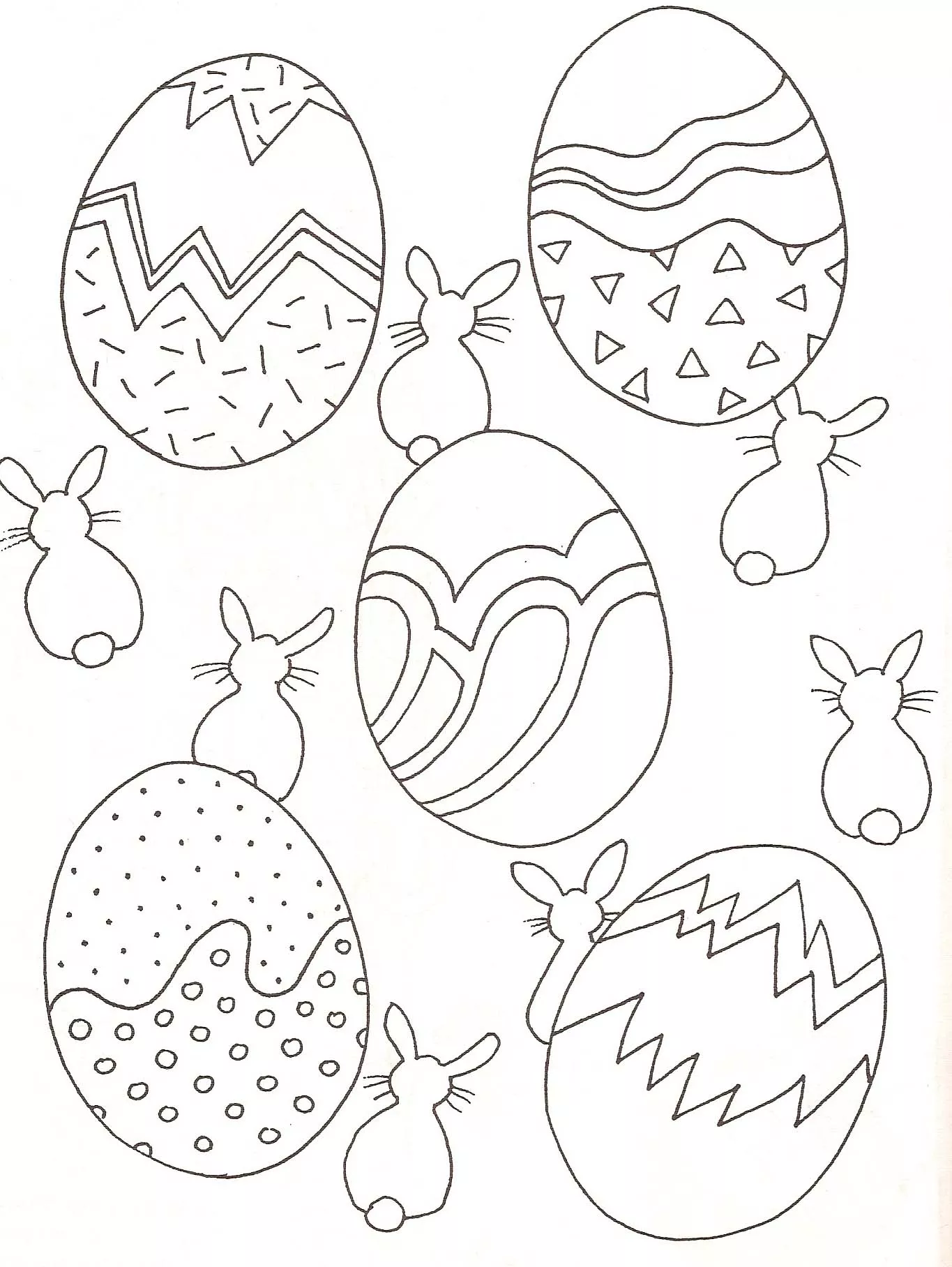 Coloriage de Pâque pour enfants (Pâques (Oeufs de Pâques, Lapins, Cloches…))