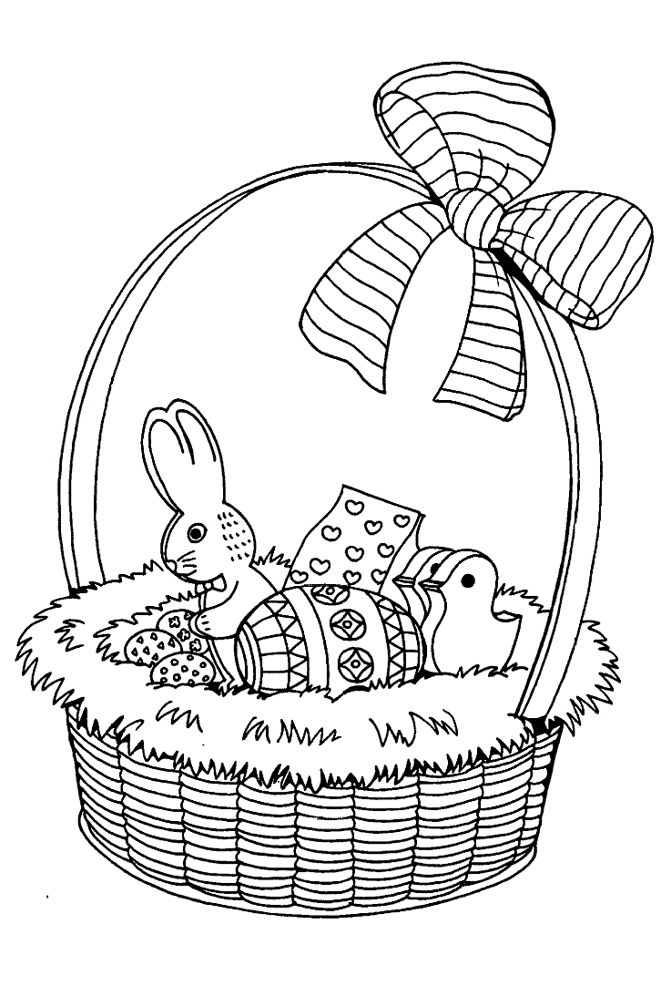 Encore un beau dessin de Pâques à colorier