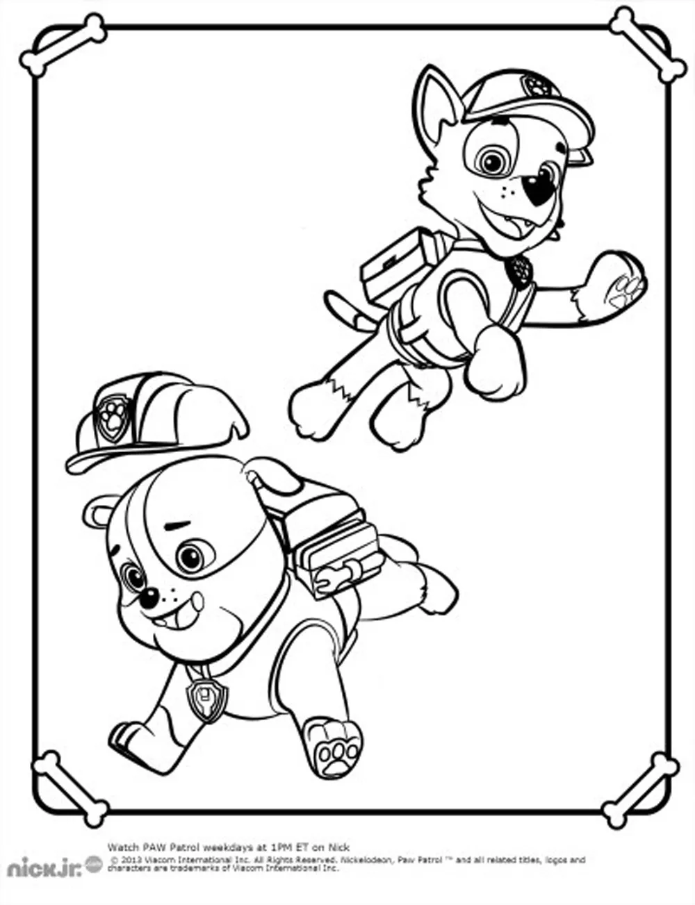 Coloriage de Pat Patrouille gratuit à colorier (La Pat Patrouille)