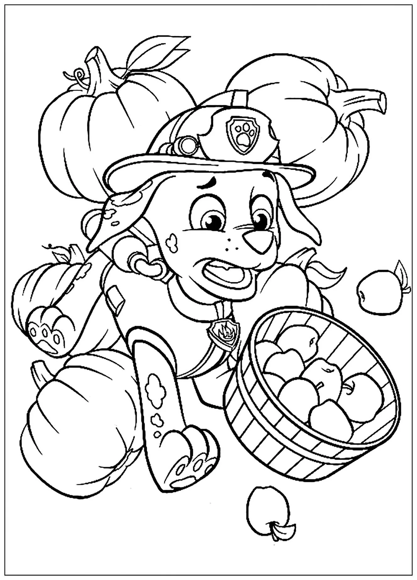 Coloriage de Pat Patrouille gratuit à colorier (La Pat Patrouille)