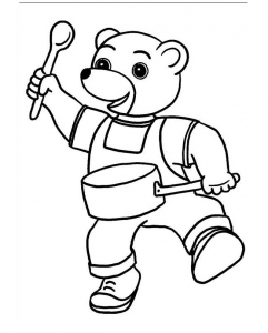 Coloriage de Petit ours brun gratuit à colorier