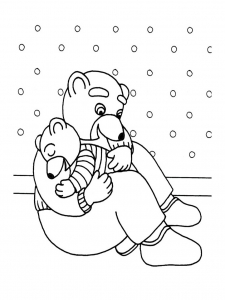 Coloriage de Petit ours brun à colorier pour enfants