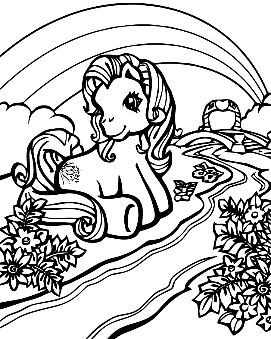 Coloriage de Petit poney à imprimer pour enfants (Petits Poneys / My little Pony)