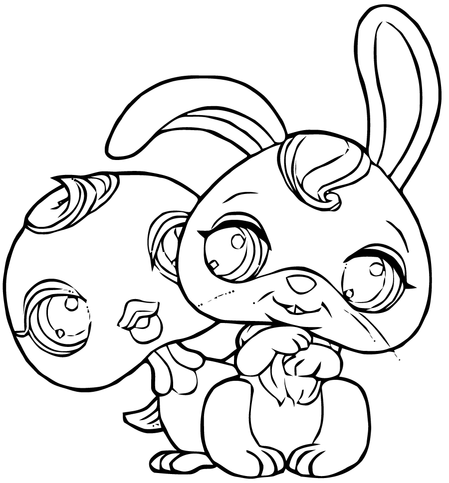 Coloriage d'un lapin Petshop