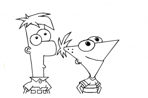 Coloriage de Phineas et Ferb (Disney) pour enfants