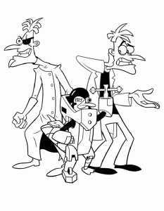 Dessin de Phineas et Ferb (Disney) gratuit à imprimer et colorier