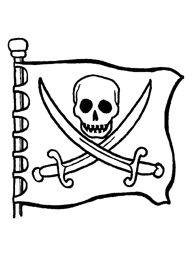 Image du fameux drapeaux à la tête de mort à colorier