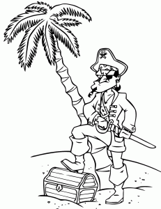 Coloriage de pirate gratuit à colorier