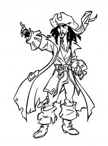 Jack Sparrow (Coloriage de Pirates des Caraïbes)