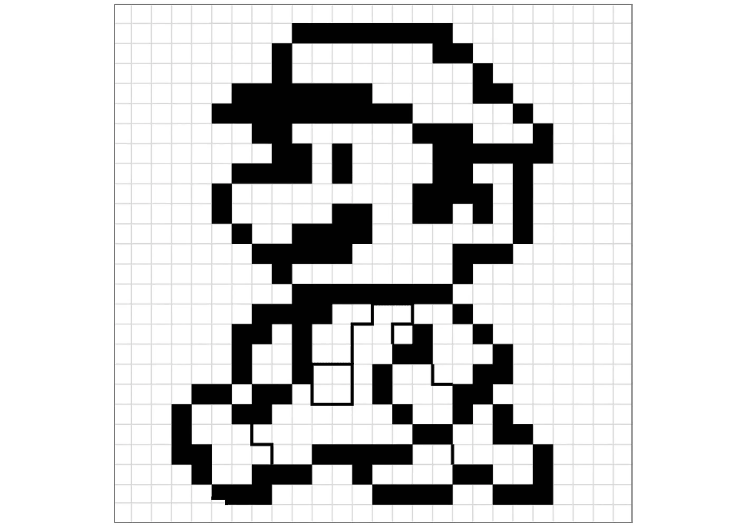 Mario (Coloriage de Pixel / Pixel Art à imprimer pour enfants)