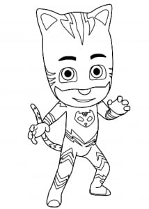 Coloriage gratuit et simple de Pyjamasques  (PJ Masks) (Coloriage de Pyjamasques (PJ Masks))