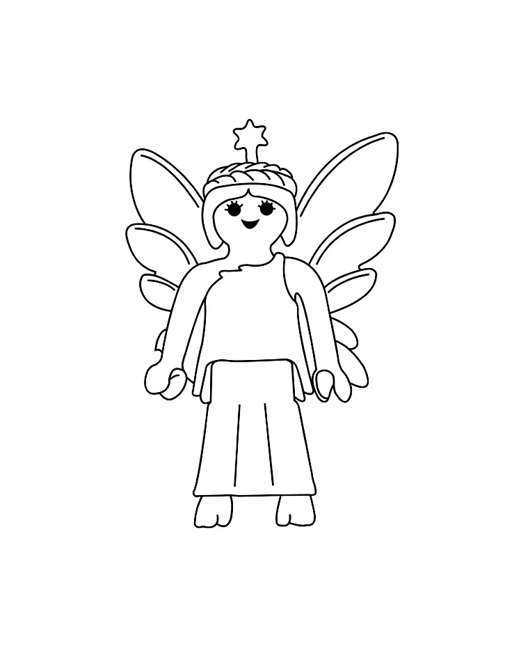 Playmobil ange ailes (Coloriage à imprimer pour enfants)