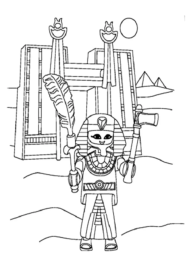 Playmobil egypte pharaon (Coloriage à imprimer pour enfants)