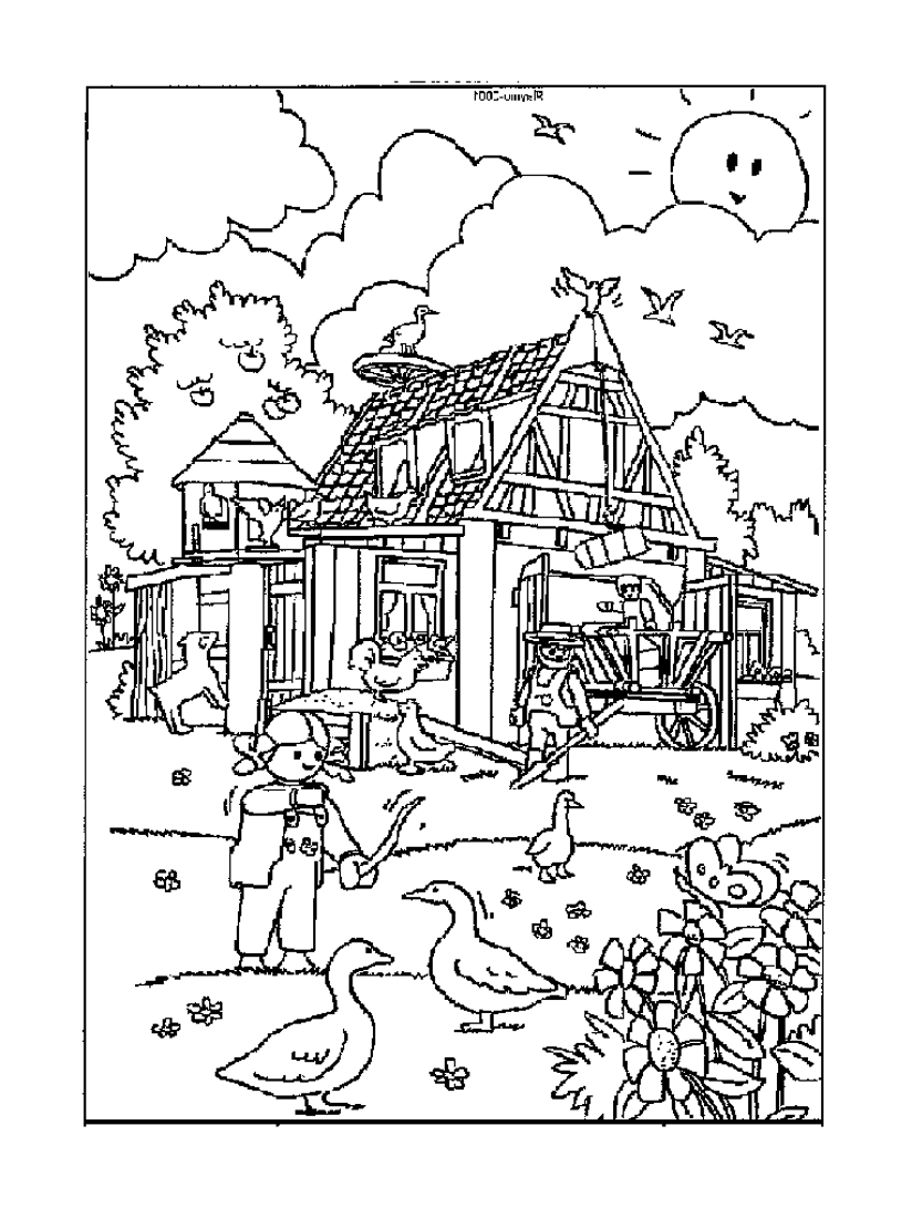 Coloriage Ferme des Playmobils