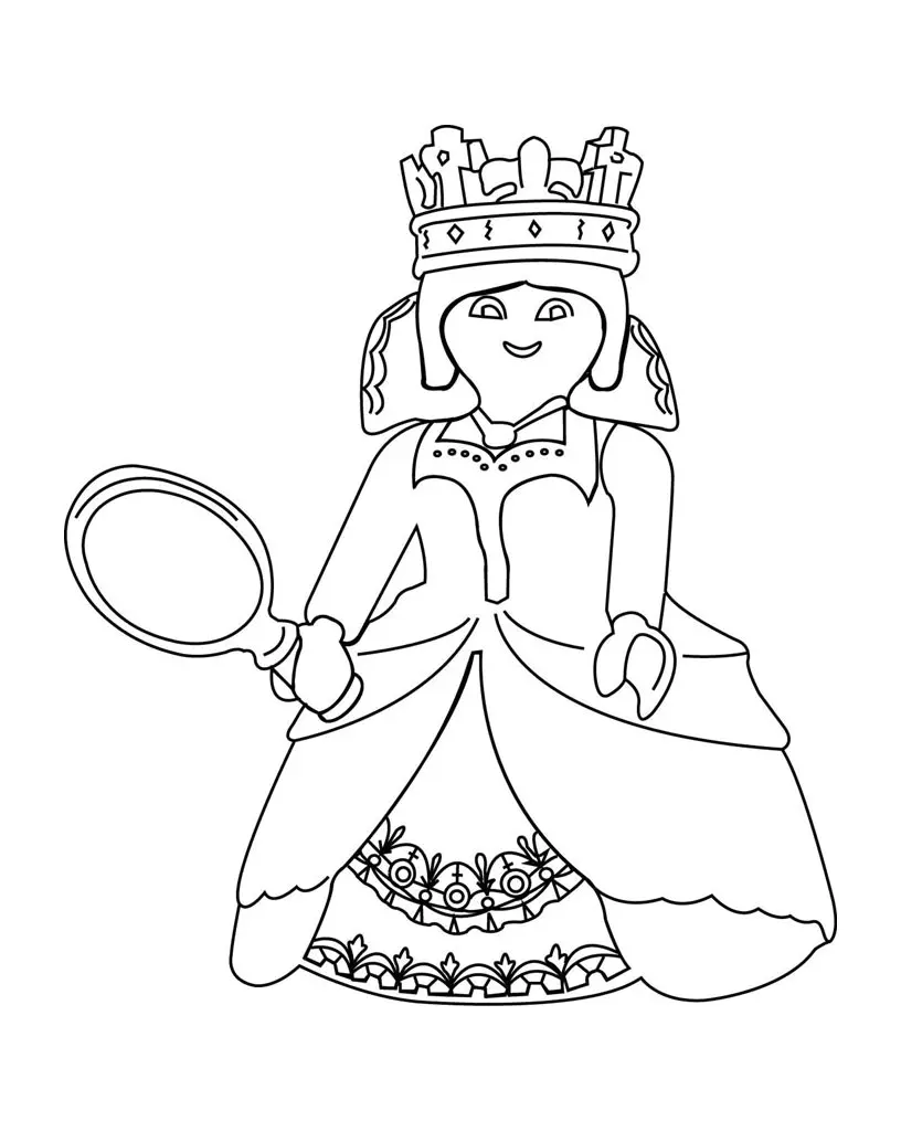 Playmobil princesse robe (Coloriage à imprimer pour enfants)