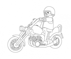 Coloriage playmobil moto