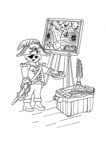 Coloriage playmobil pirate tresor