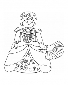 Coloriage playmobil princesse evantail