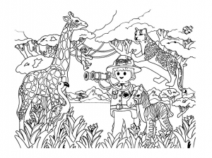 Coloriage playmobil savane animaux