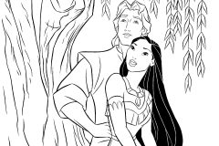 Coloriages Pocahontas faciles pour enfants