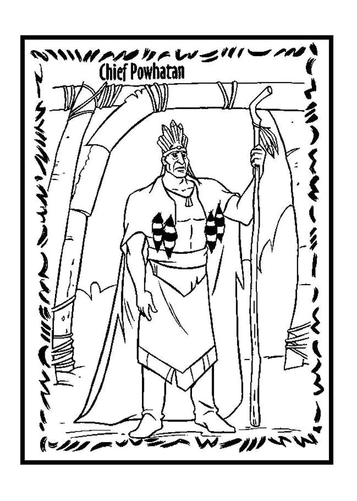 Coloriage de Pocahontas à télécharger
