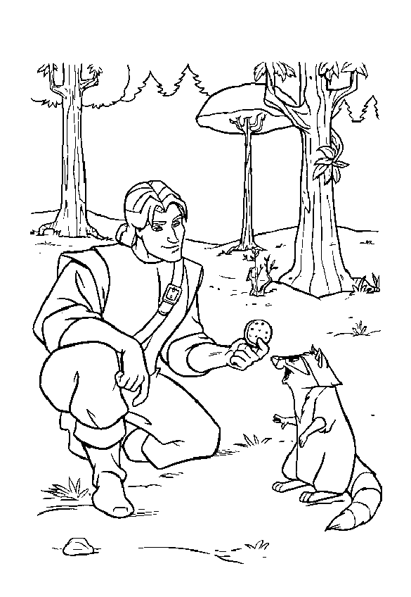 Dessin de Pocahontas à imprimer et à colorier